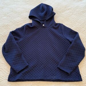 J. Crew Women’s Quilted Blue Hoodie Sweater